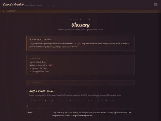 glossary screenshot