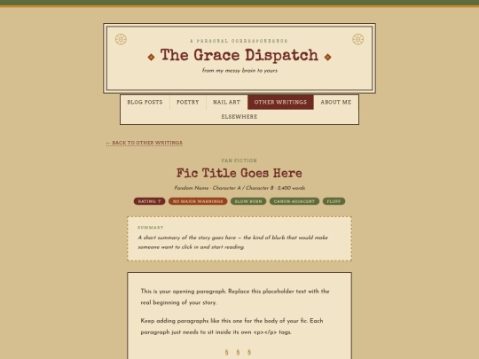 Writings Folder/fanfic-template screenshot