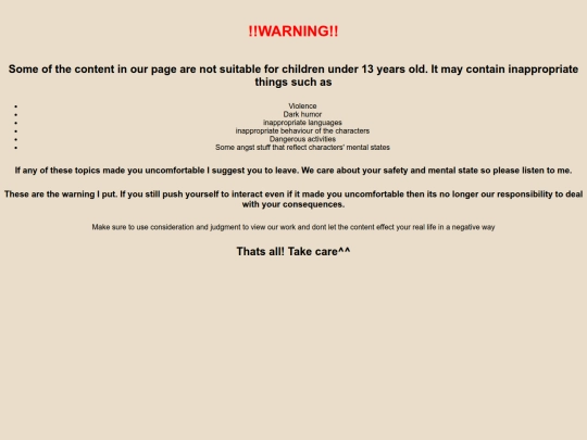Warning screenshot