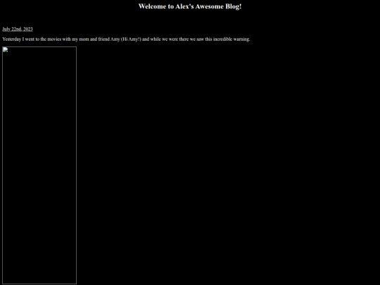 alexscoolsite/blog screenshot