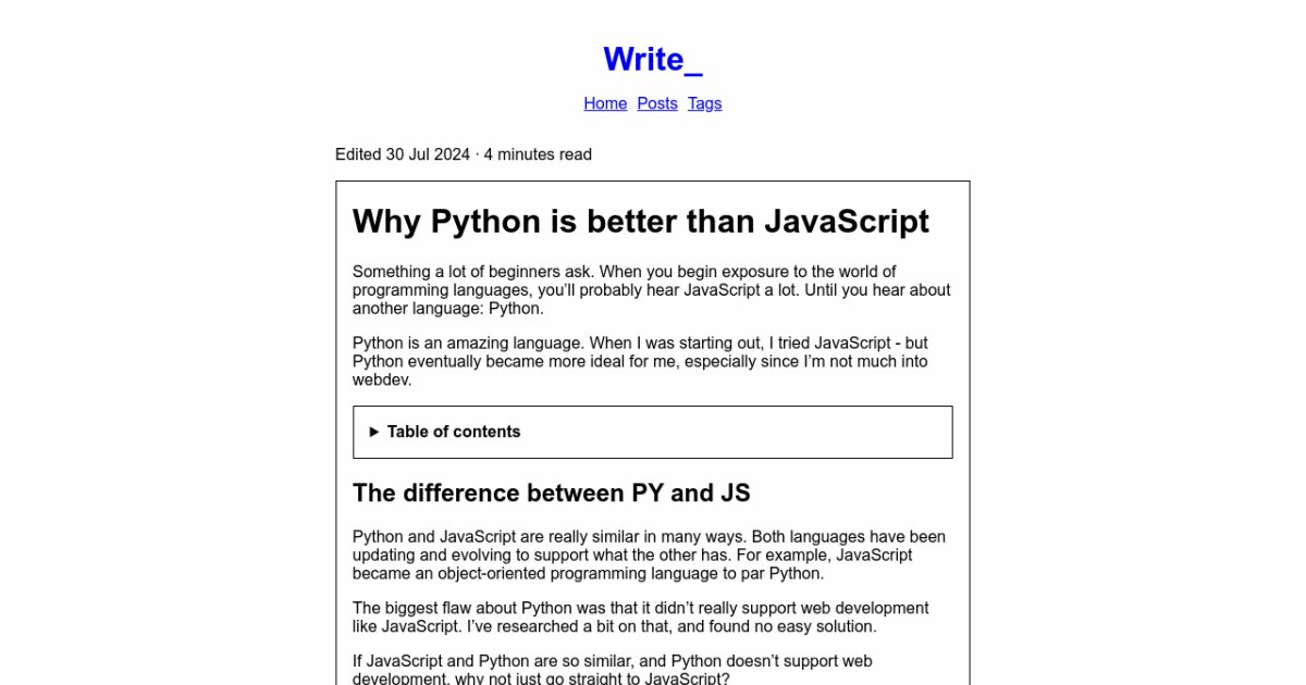 Why Python is better than JavaScript | Write