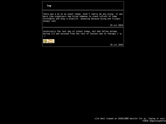 log screenshot