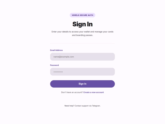 login screenshot