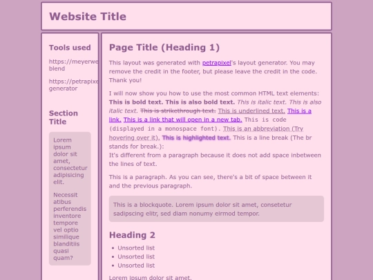 Website screenshot