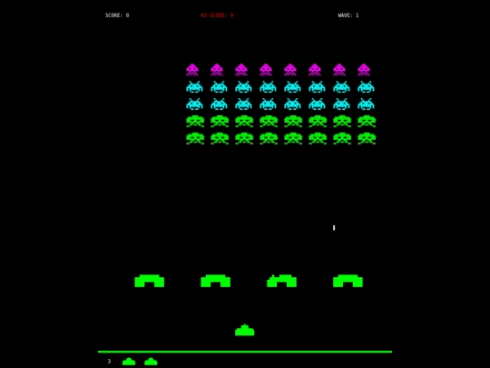 Space invaders screenshot