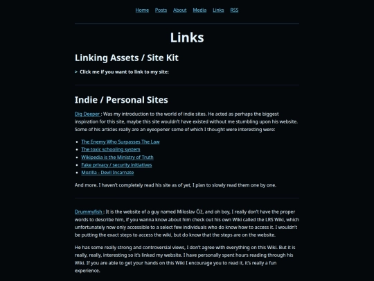 links screenshot