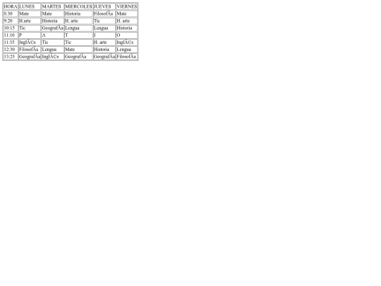 HTML/P3/Horario screenshot
