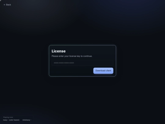 license screenshot