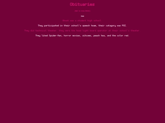 obituaries screenshot