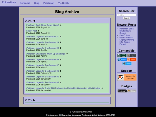Blog/Archive screenshot
