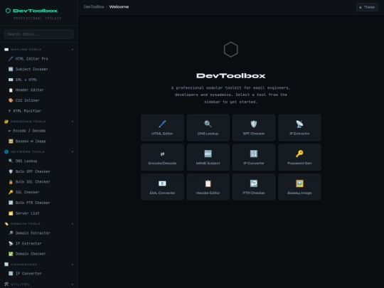 toolbox-dashboard screenshot