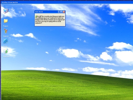 SOLARIxp/blogposts/HelloWorld screenshot