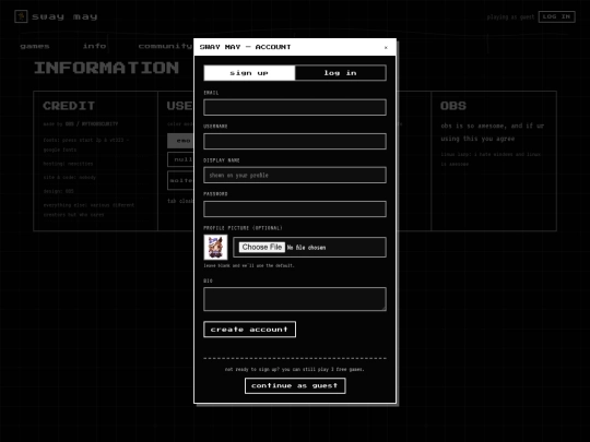 info screenshot