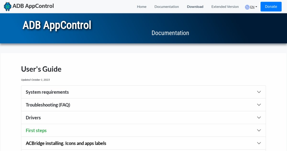 Руководство пользователя ADB AppControl