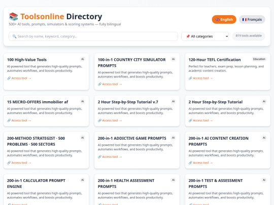 Toolsonline Directory screenshot