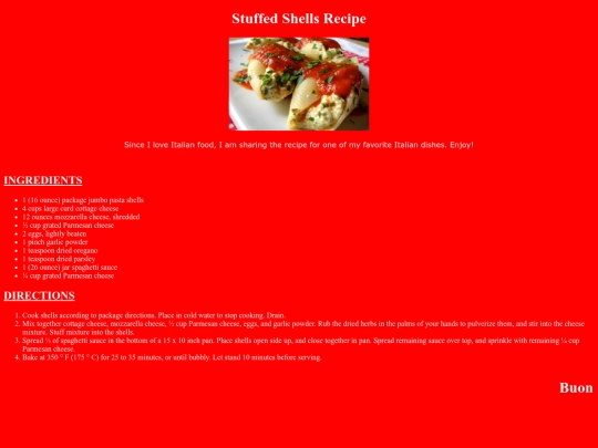 Recipe screenshot