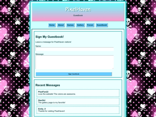 guestbook screenshot