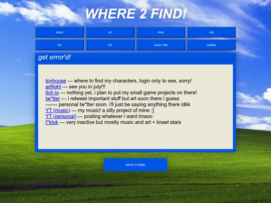 links screenshot