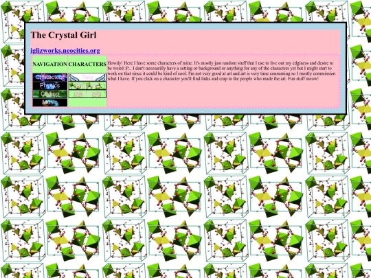 Sites/characters screenshot