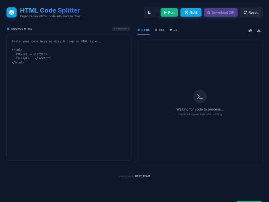 HTML CODE SPLITTER/html-code screenshot