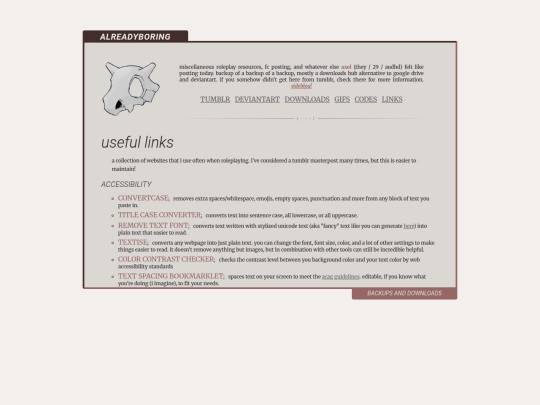 links screenshot