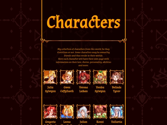 Pages/Characters screenshot