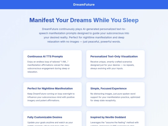 DreamFuture – Manifest While You Sleep with TTS Prompts