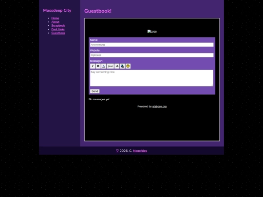 guestbook screenshot