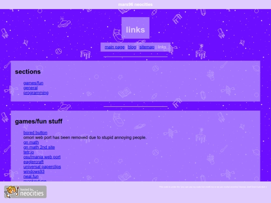 links screenshot