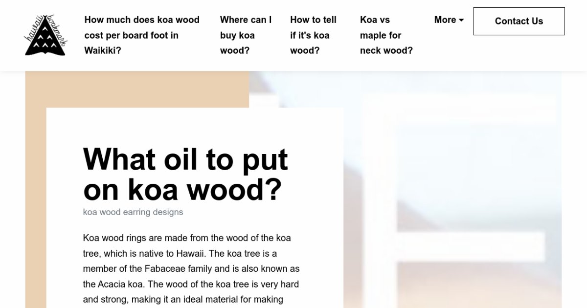 What oil to put on koa wood?