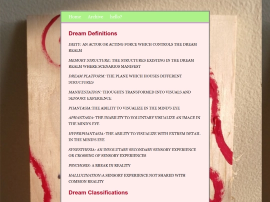 posts/Dream-Definitions screenshot