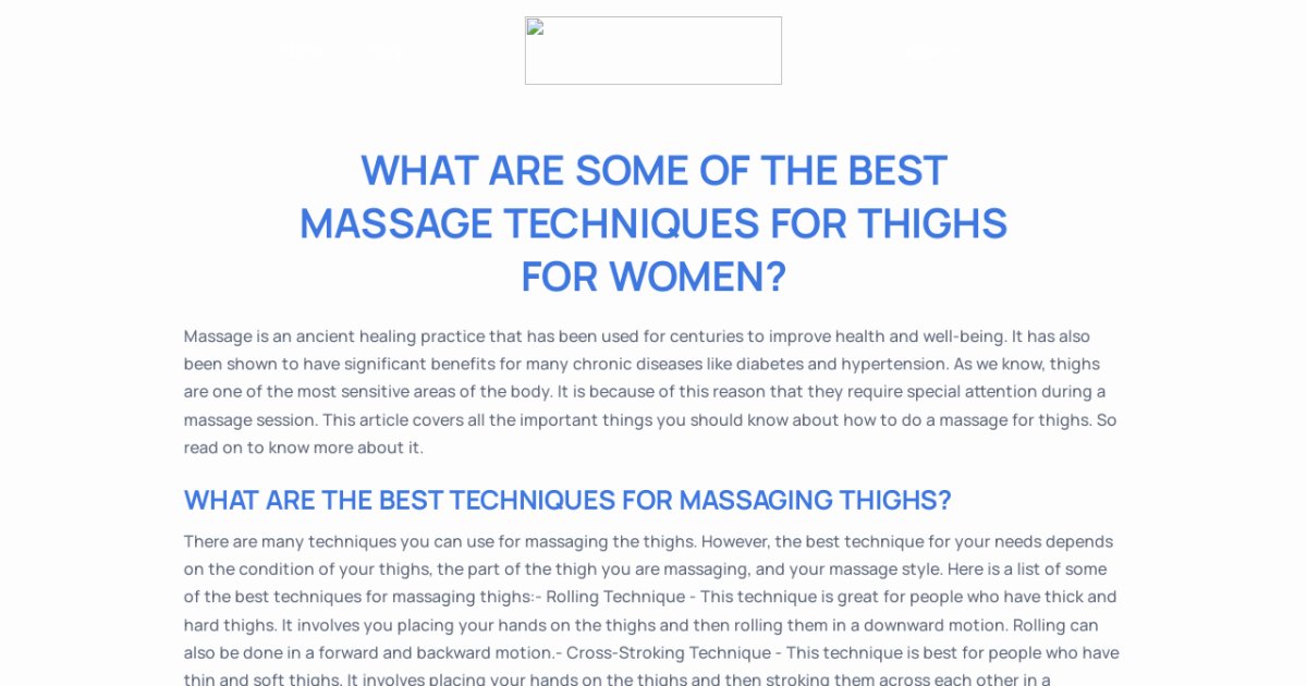 What Are Some of The Best Massage Techniques for Thighs for Women