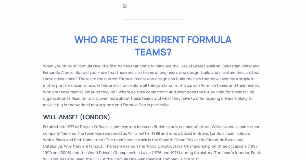 who-are-the-current-formula-teams-formula-1