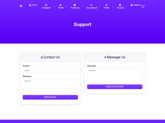 support screenshot