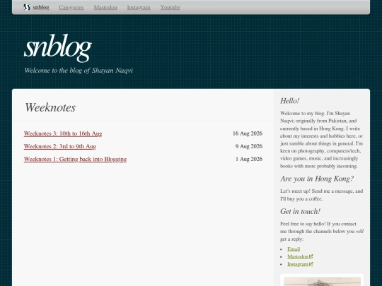 categories/weeknotes screenshot