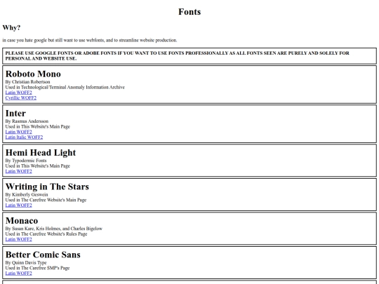 fonts screenshot