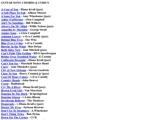 songs-w-lyrics screenshot