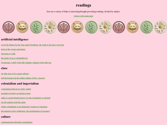 readings screenshot