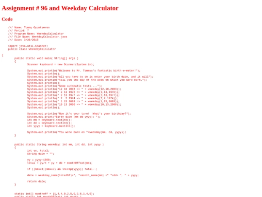 intro/Methods/96/WeekdayCalculator screenshot
