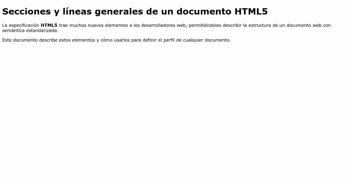 Secciones Y L Neas Generales De Un Documento Html