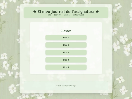 sessions/classes screenshot
