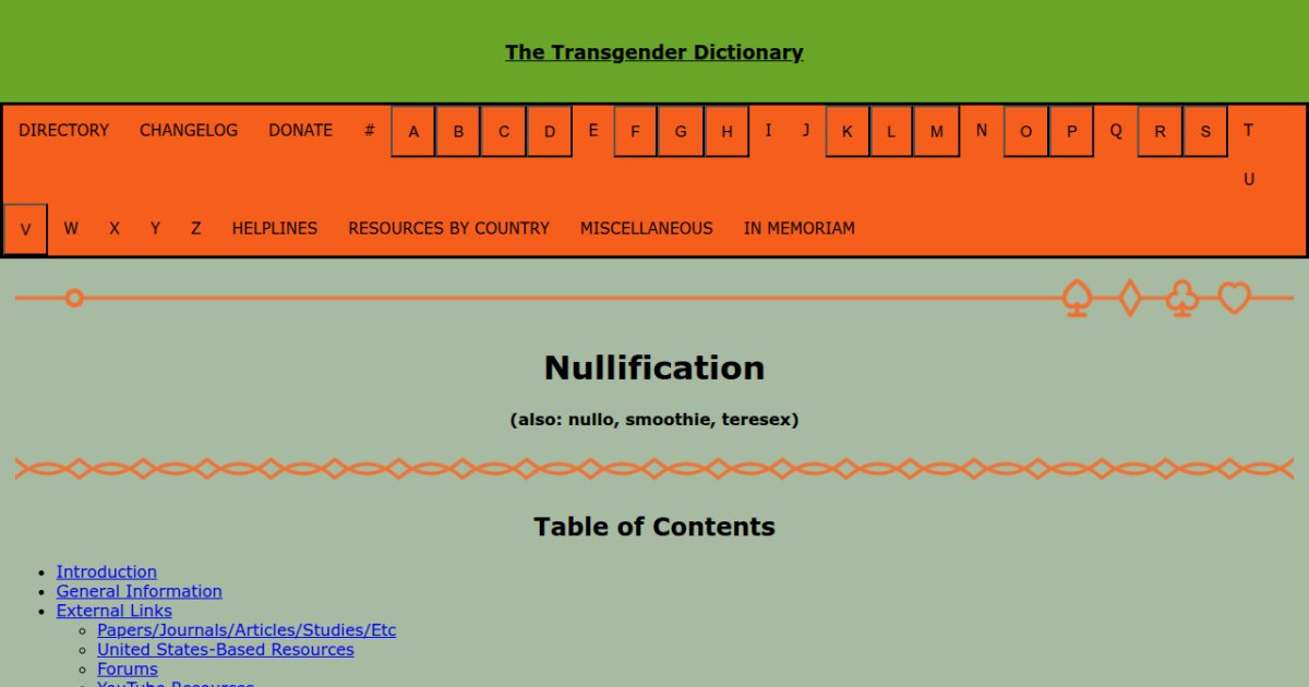 Nullification The Transgender Dictionary