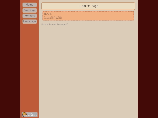 learnings screenshot