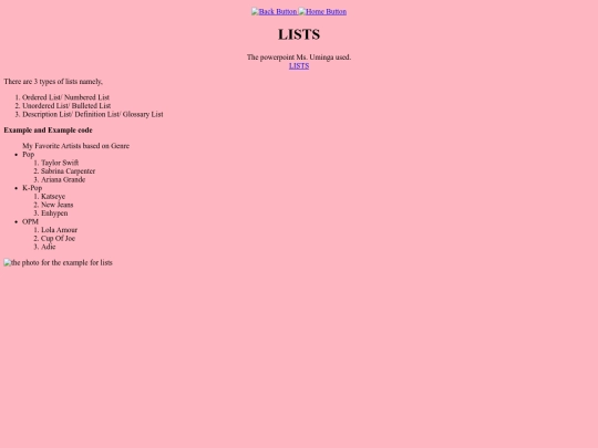 E-Portfolio/lists screenshot