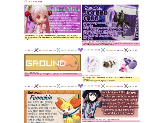 quizzes screenshot