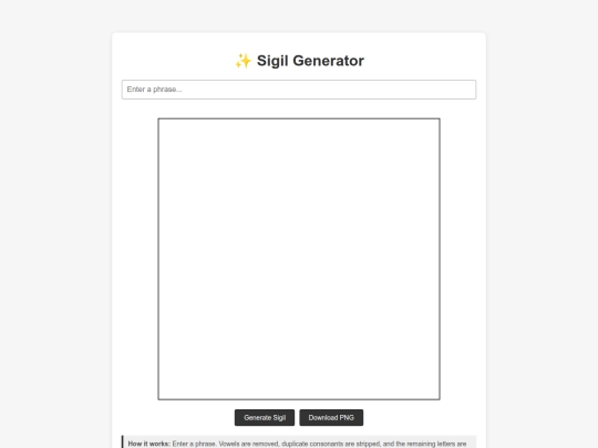 Sandbox/SigilMaker screenshot