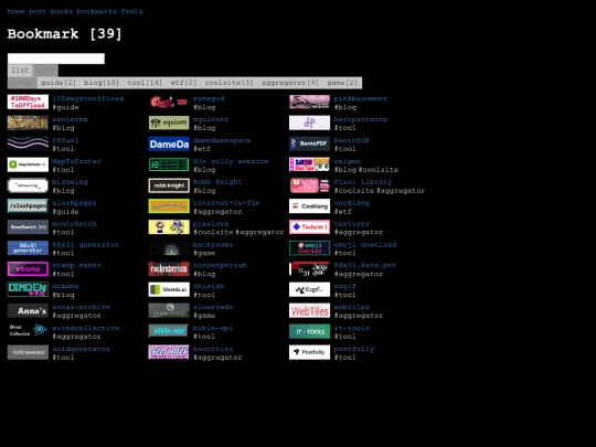 bookmarks screenshot
