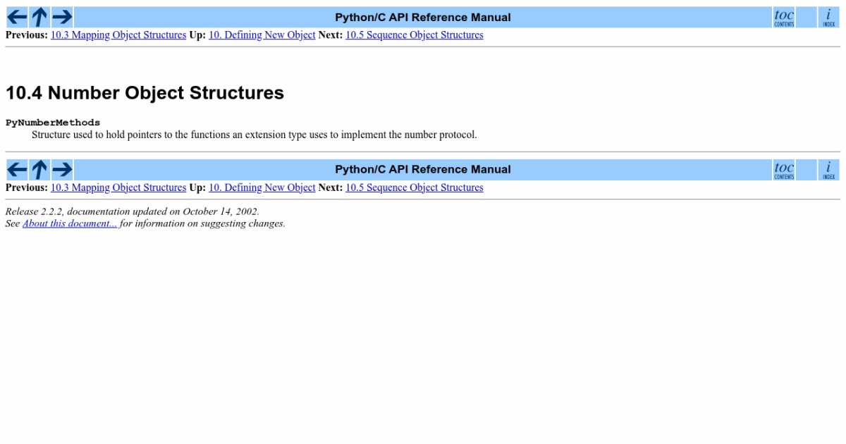 10.4 Number Object Structures