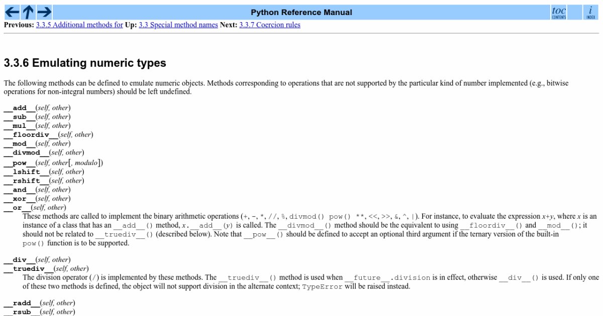 3.3.6 Emulating numeric types