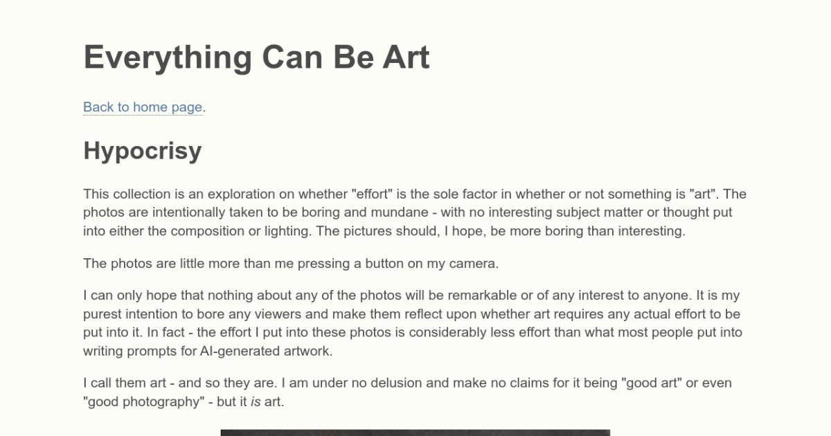 Everything Can Be Art Yes, even this